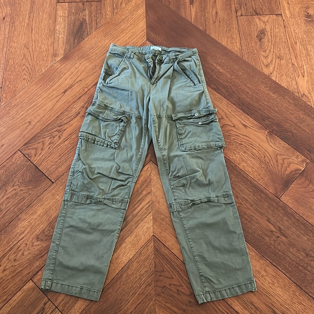dark green garage cargo pants.